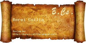 Berei Csilla névjegykártya
